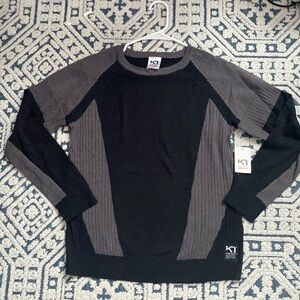 Kari Traa Black and Gray Crew Neck Sweater